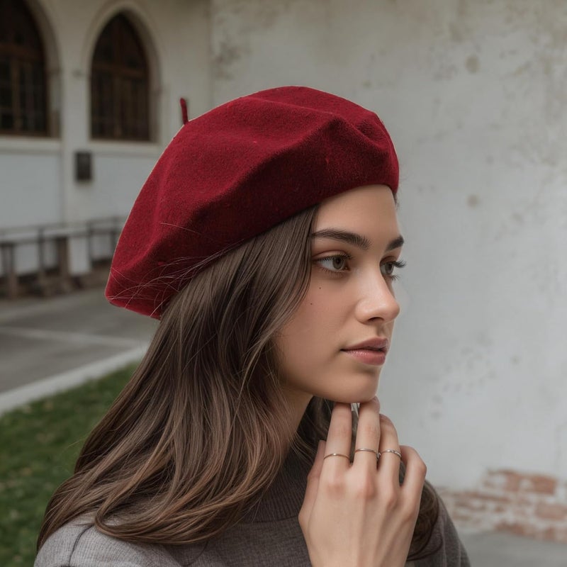 AURORAAEGIS French Beret Hats for Women - Classic Wool Beret Hats Soft Knit Winter Cloche for Daily Outfits - Image 4